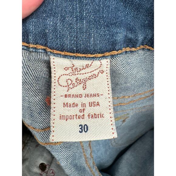 True Religion Joey Flare Button Flaps Jeans Womens 30 Blue Medium Wash Denim - Picture 9 of 12